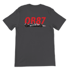 f111 merch dark-grey color t-shirt2 with oliver-bearman branding.