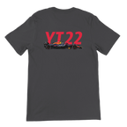 f111 merch dark-grey color t-shirt2 with yuki-tsunoda branding.