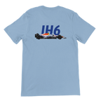 f111 merch light-blue color t-shirt2 with isack-hadjar branding.