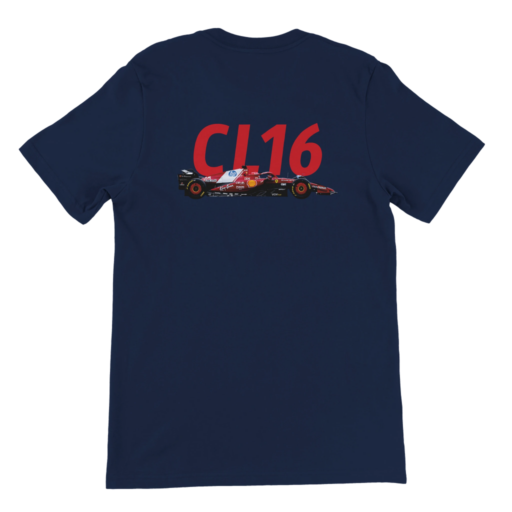f111 merch navy color t-shirt2 with charles-leclerc branding.