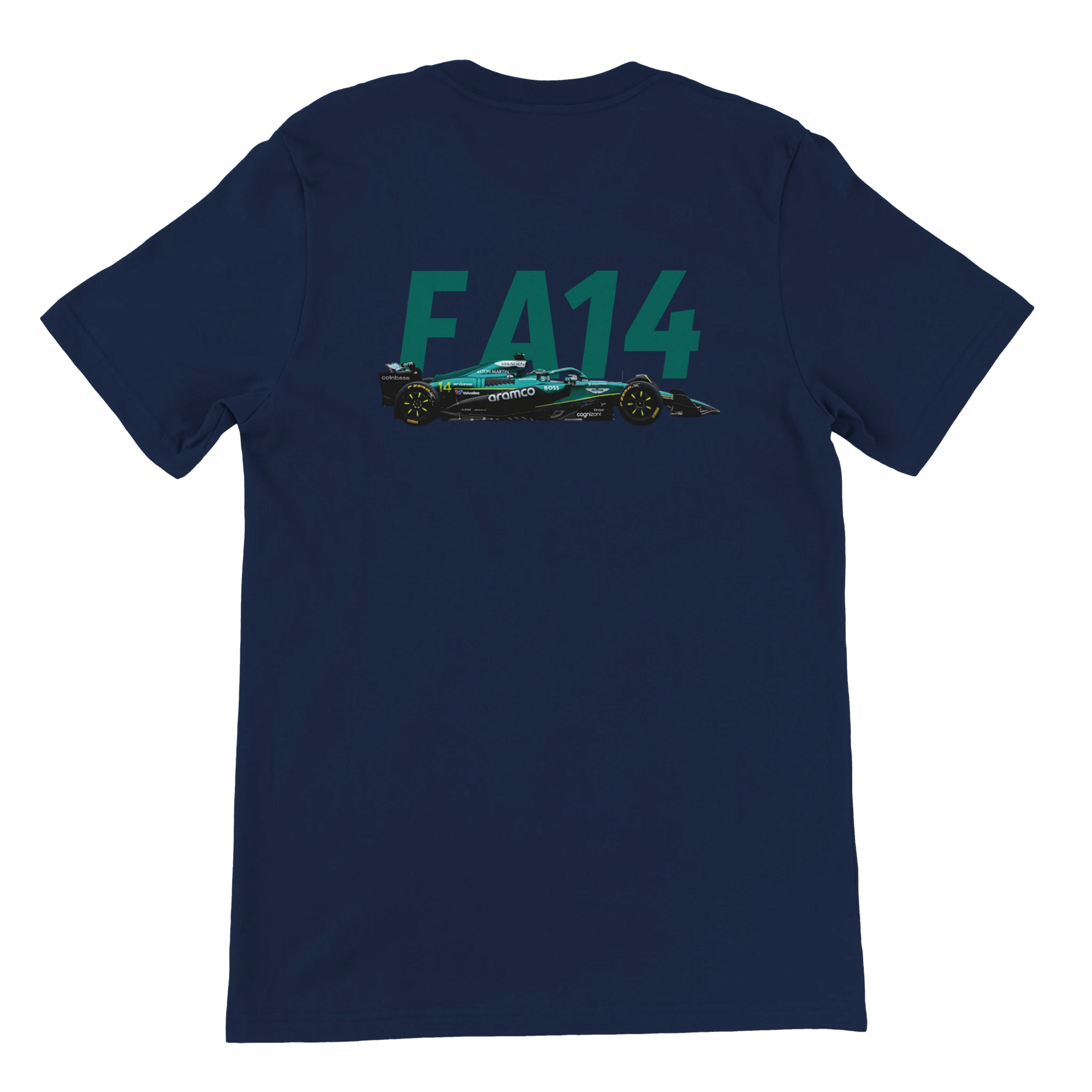 f111 merch navy color t-shirt2 with fernando-alonso branding.