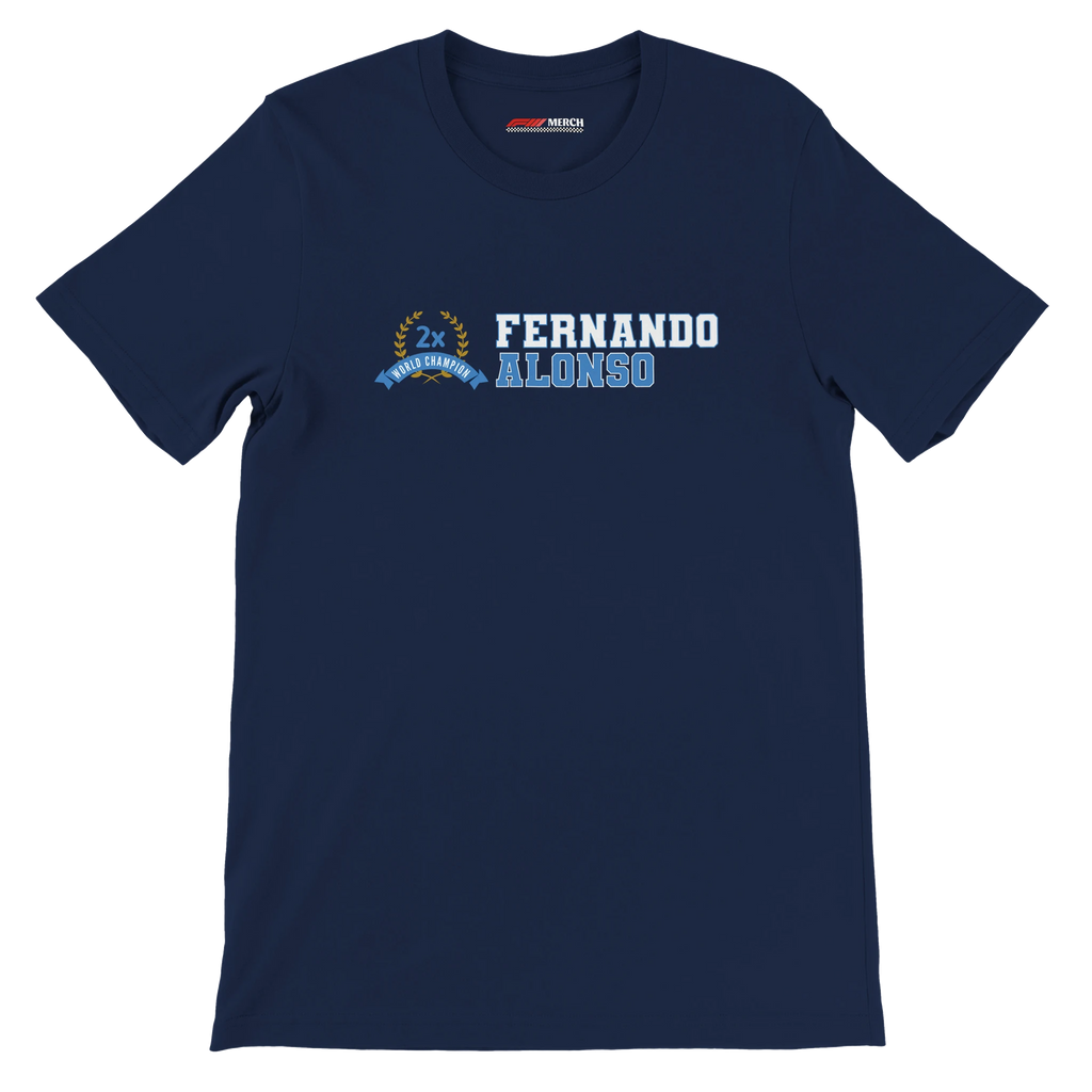f111 merch navy color t-shirt2 with fernando-alonso branding.