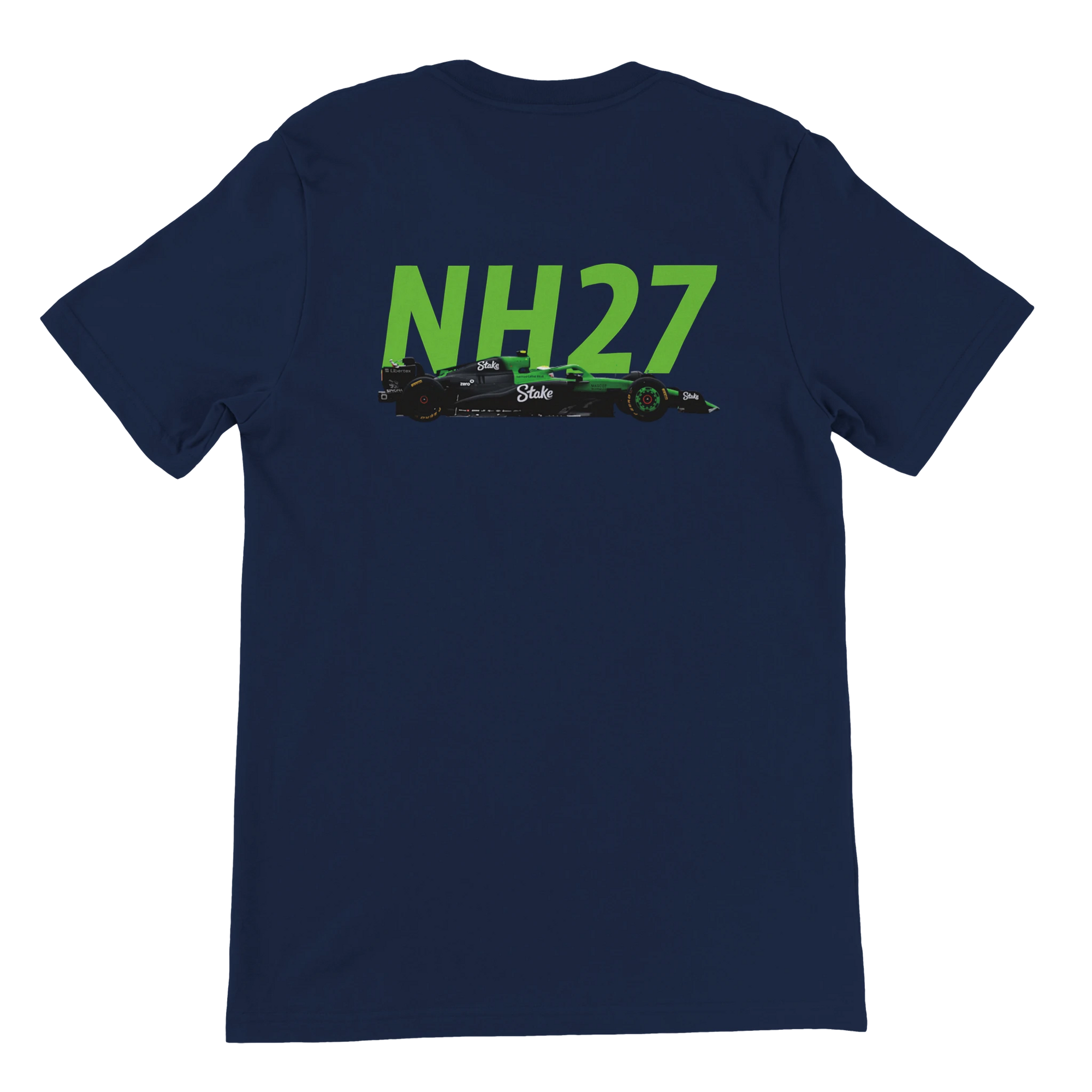 f111 merch navy color t-shirt2 with nico-hulkenberg branding.