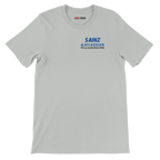 f111 merch silver color t-shirt2 with carlos-sainz branding.