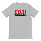 f111 merch silver color t-shirt2 with esteban-ocon branding.