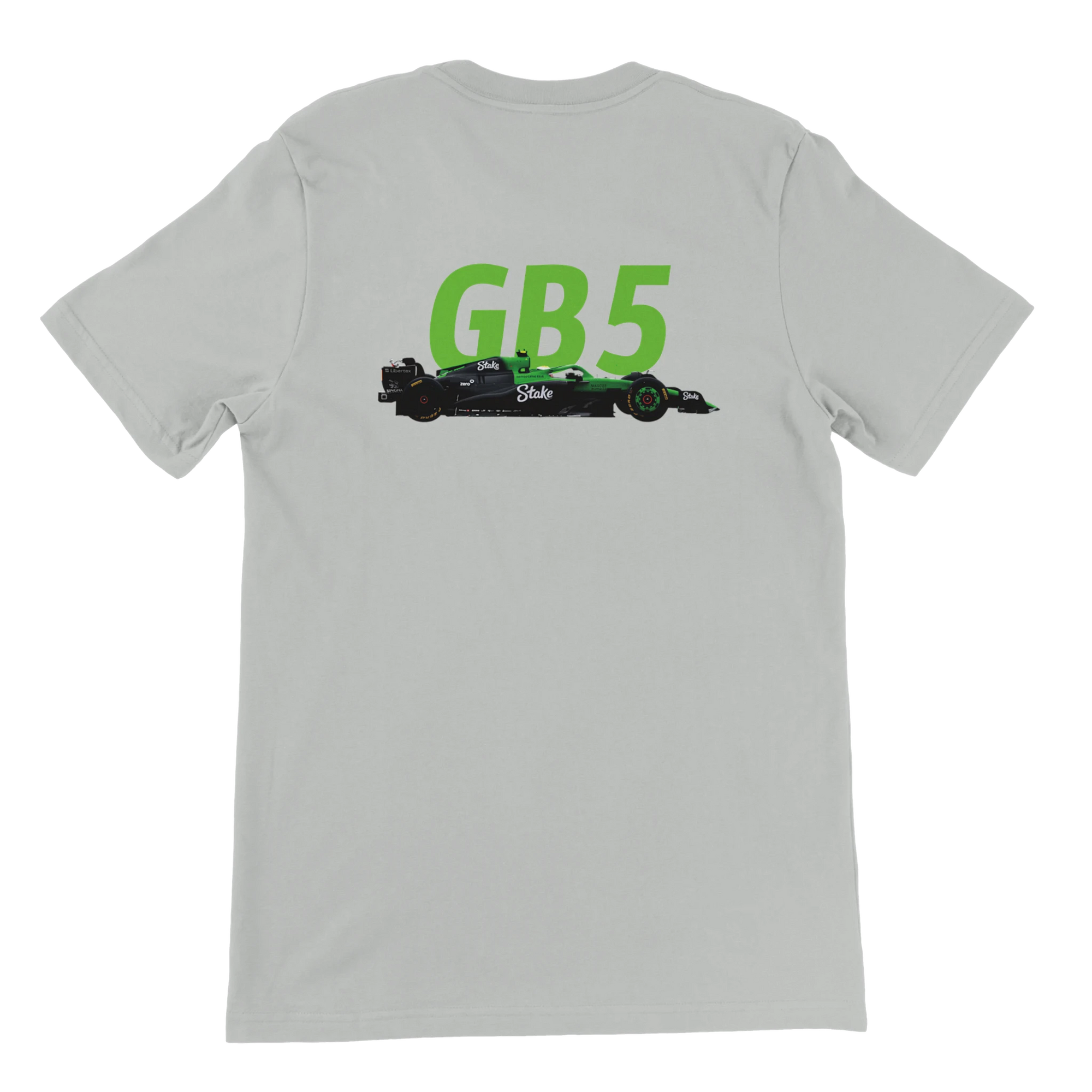 f111 merch silver color t-shirt2 with gabriel-bortoleto branding.