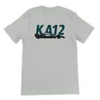 f111 merch silver color t-shirt2 with kimi-antonelli branding.