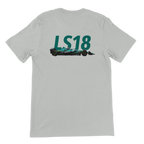 f111 merch silver color t-shirt2 with lance-stroll branding.