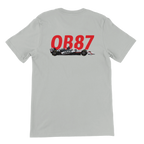 f111 merch silver color t-shirt2 with oliver-bearman branding.