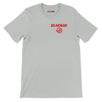 f111 merch silver color t-shirt2 with oliver-bearman branding.