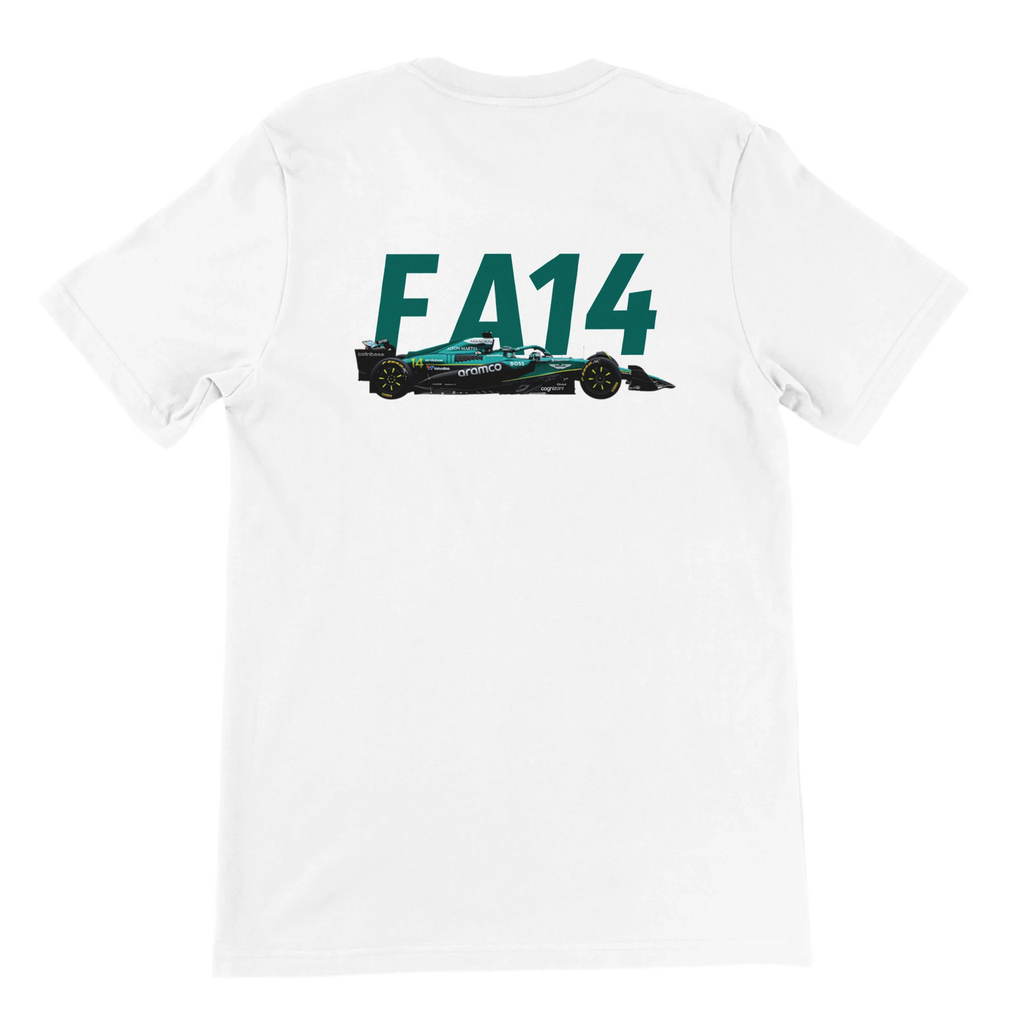 f111 merch white color t-shirt2 with fernando-alonso branding.