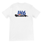 f111 merch white color t-shirt2 with isack-hadjar branding.