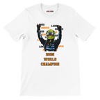 f111 merch white color t-shirt2 with lando-norris branding.