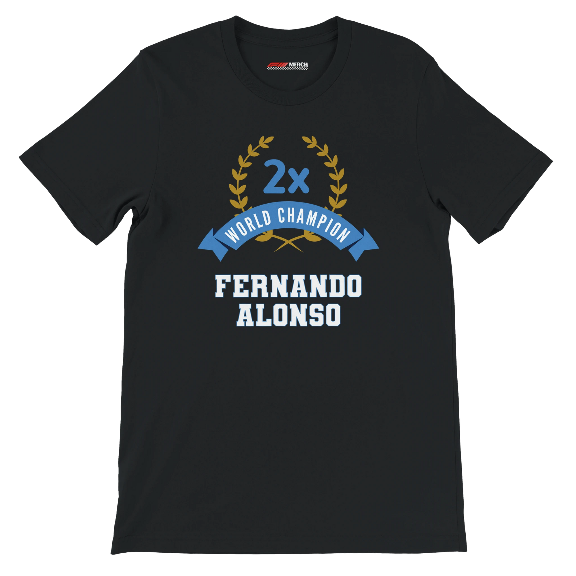 f111 merch black color t-shirt3 with fernando-alonso branding.