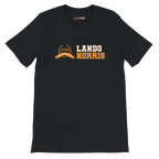 f111 merch black color t-shirt3 with lando-norris branding.