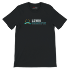 f111 merch black color t-shirt3 with lewis-hamilton branding.