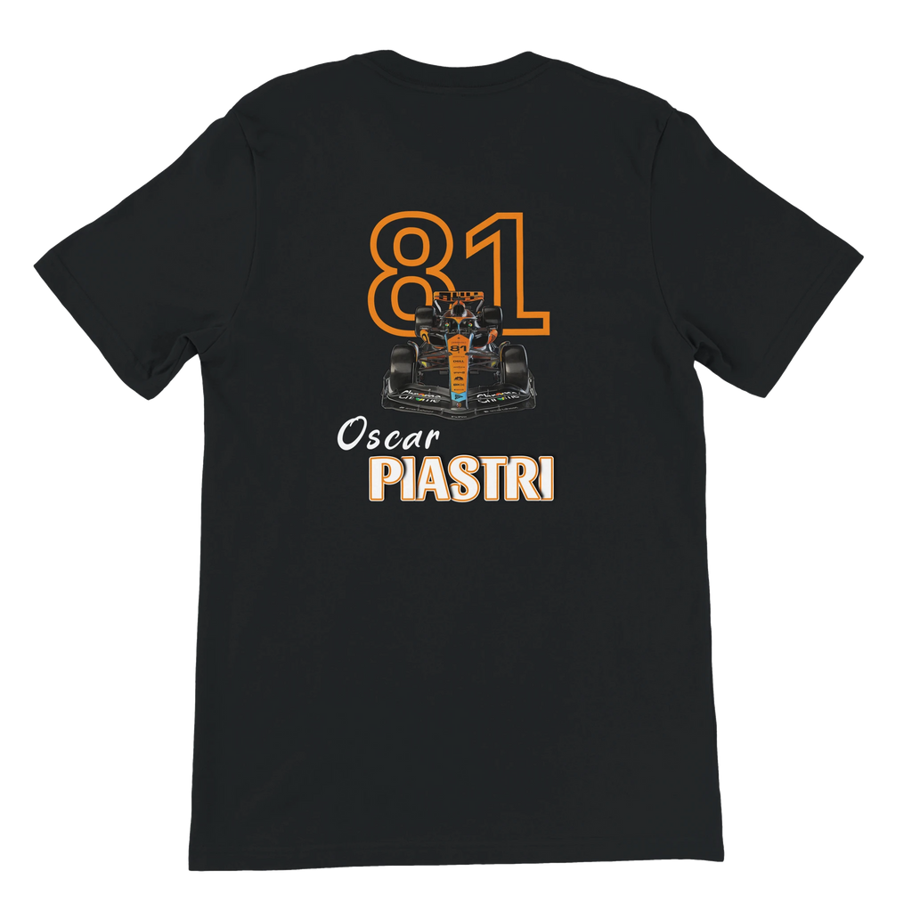 f111 merch black color t-shirt3 with oscar-piastri branding.