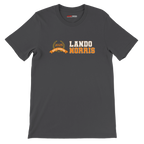 f111 merch dark-grey color t-shirt3 with lando-norris branding.