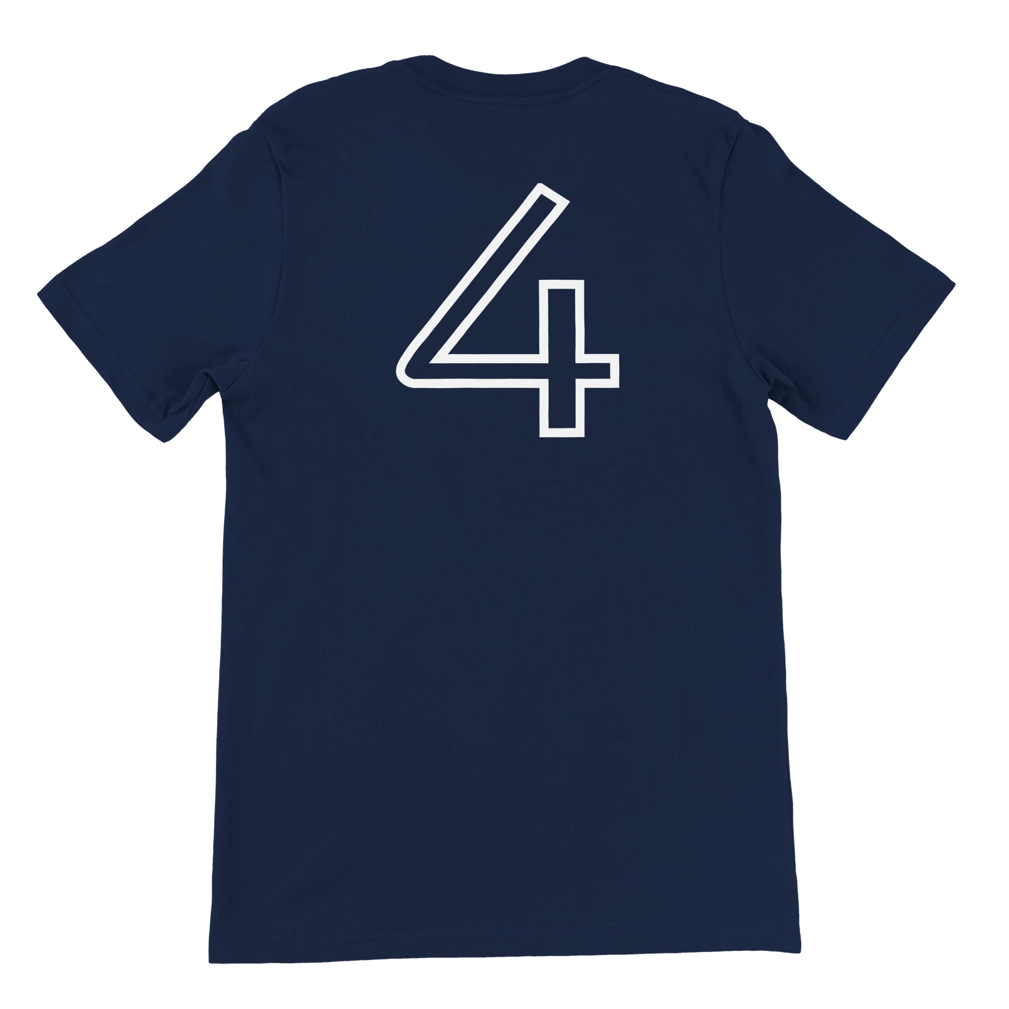 f111 merch navy color t-shirt3 with lando-norris branding.