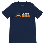 f111 merch navy color t-shirt3 with lando-norris branding.