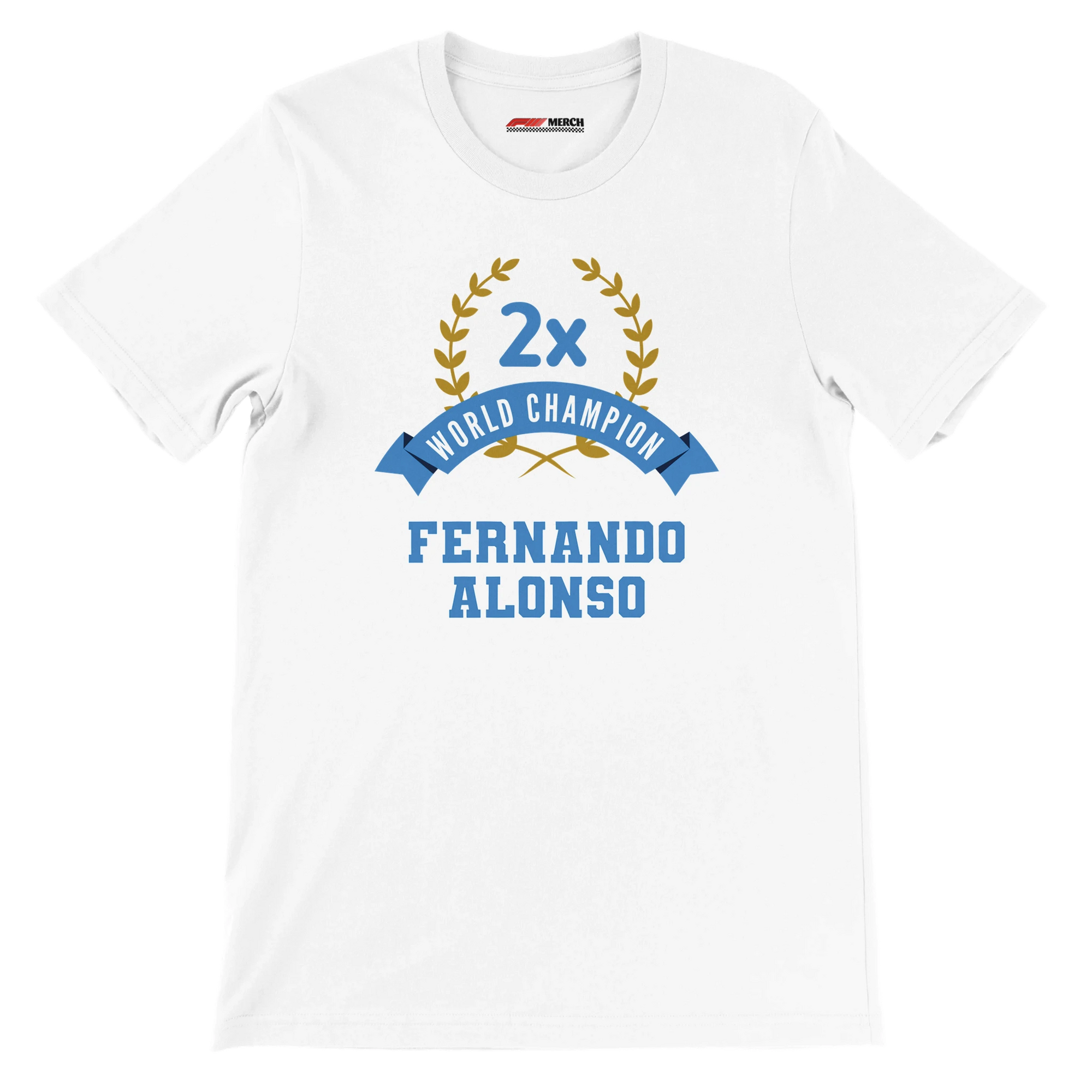 f111 merch white color t-shirt3 with fernando-alonso branding.