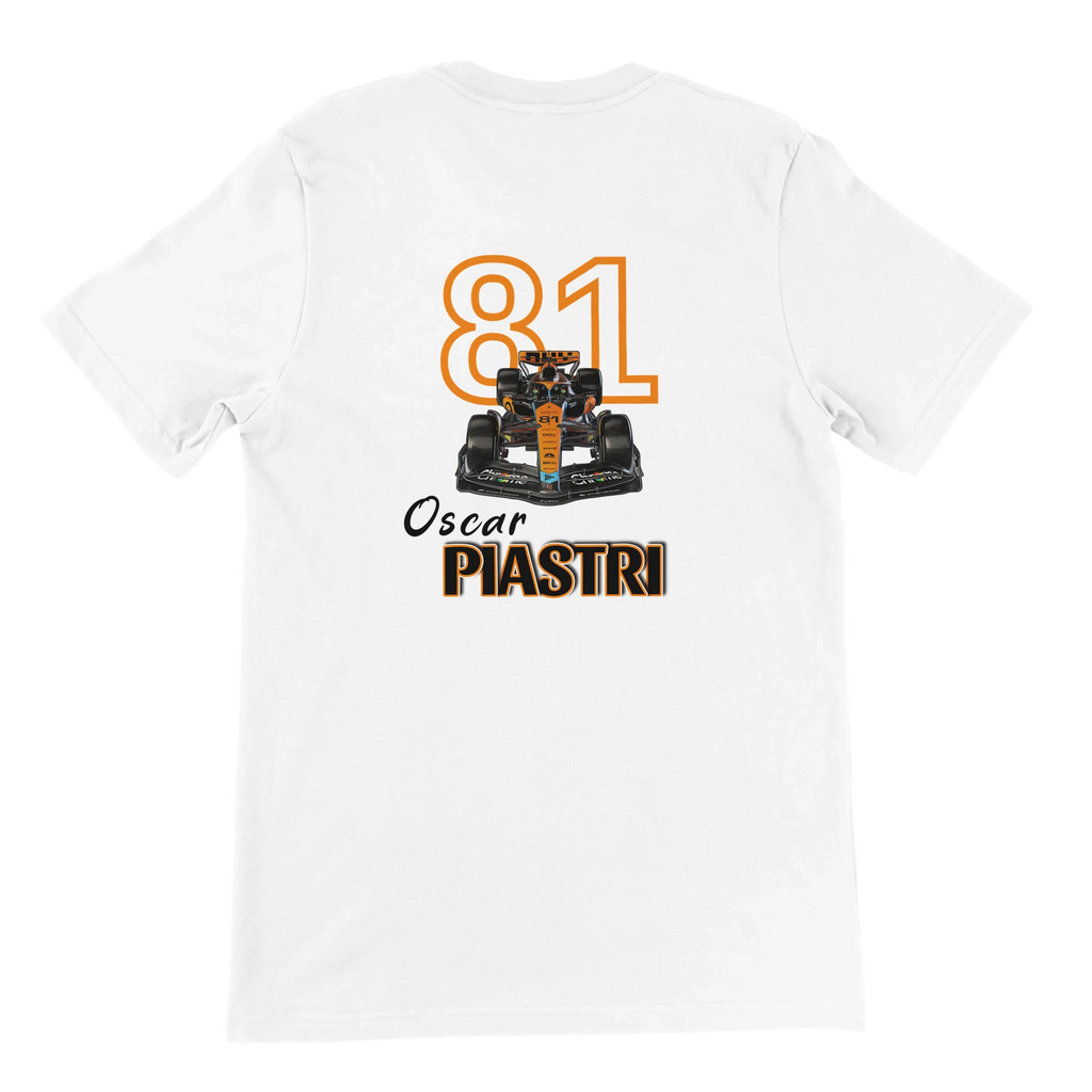 f111 merch white color t-shirt3 with oscar-piastri branding.