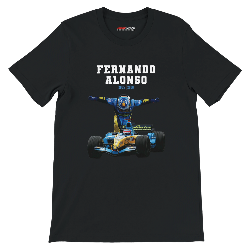 f111 merch black color t-shirt4 with fernando-alonso branding.