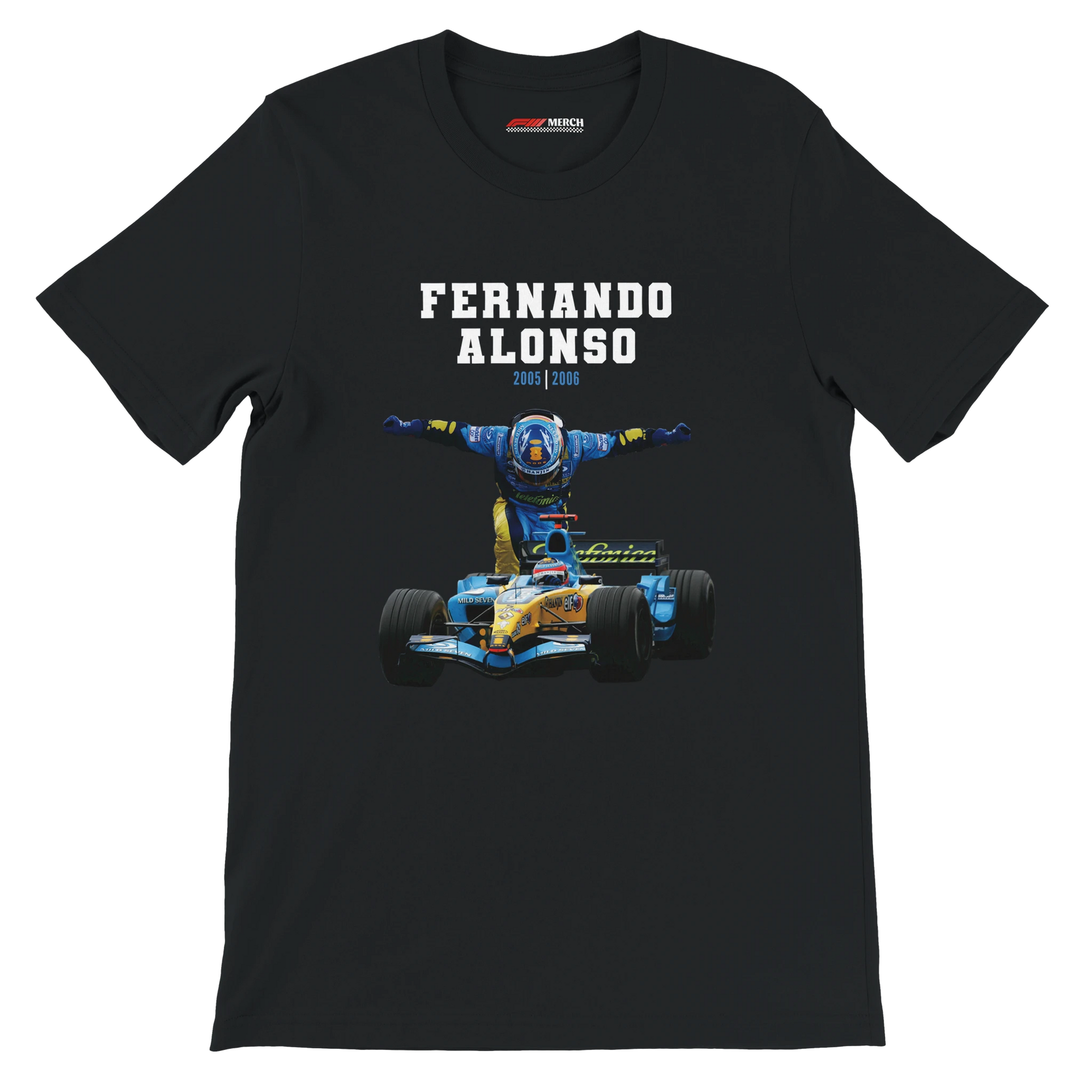 f111 merch black color t-shirt4 with fernando-alonso branding.