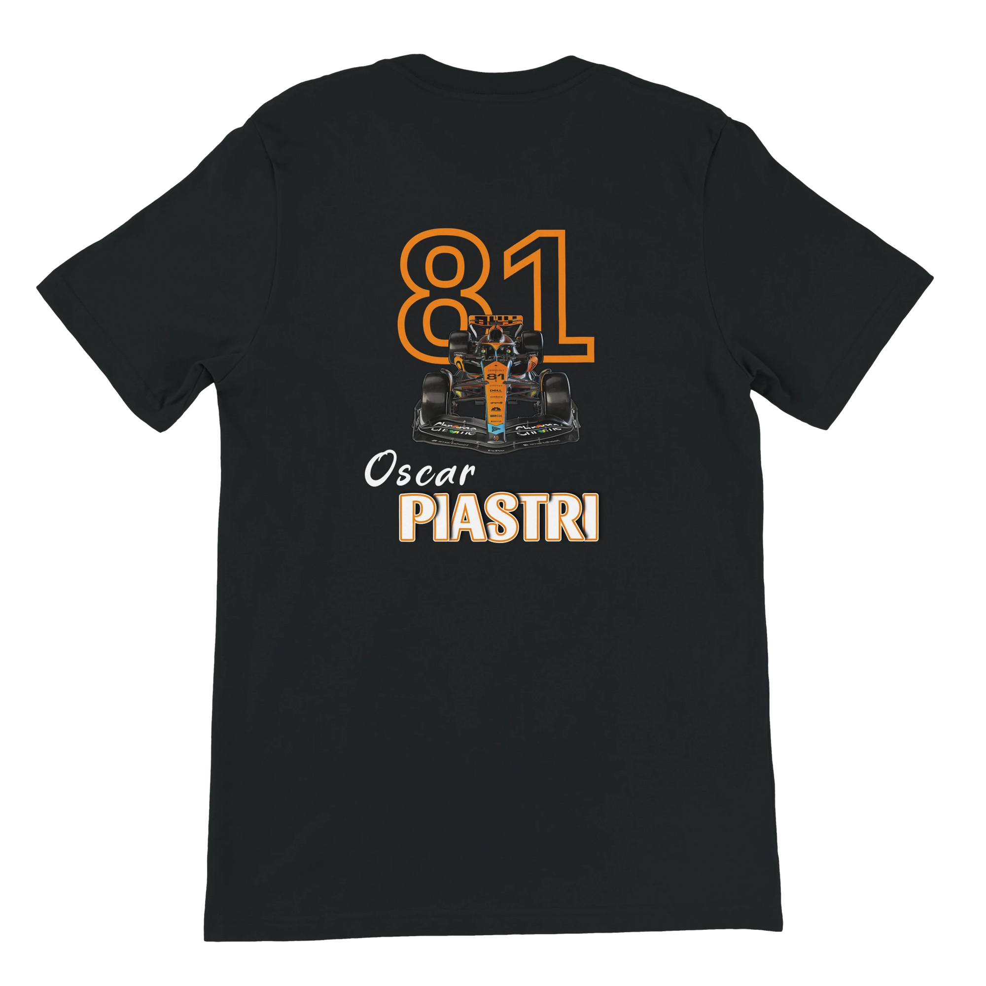 f111 merch black color t-shirt4 with oscar-piastri branding.