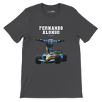 f111 merch dark-grey color t-shirt4 with fernando-alonso branding.