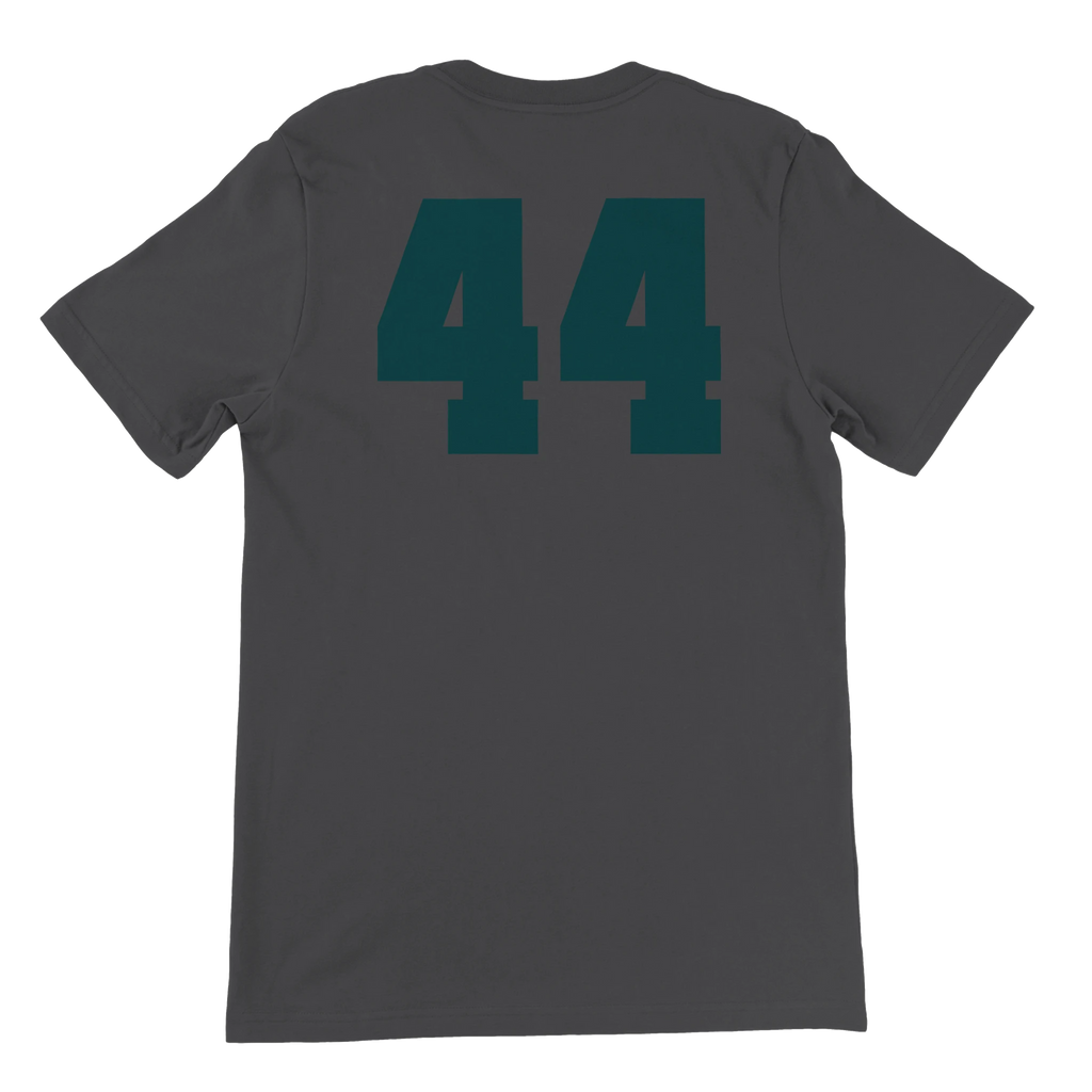 f111 merch dark-grey color t-shirt4 with lewis-hamilton branding.