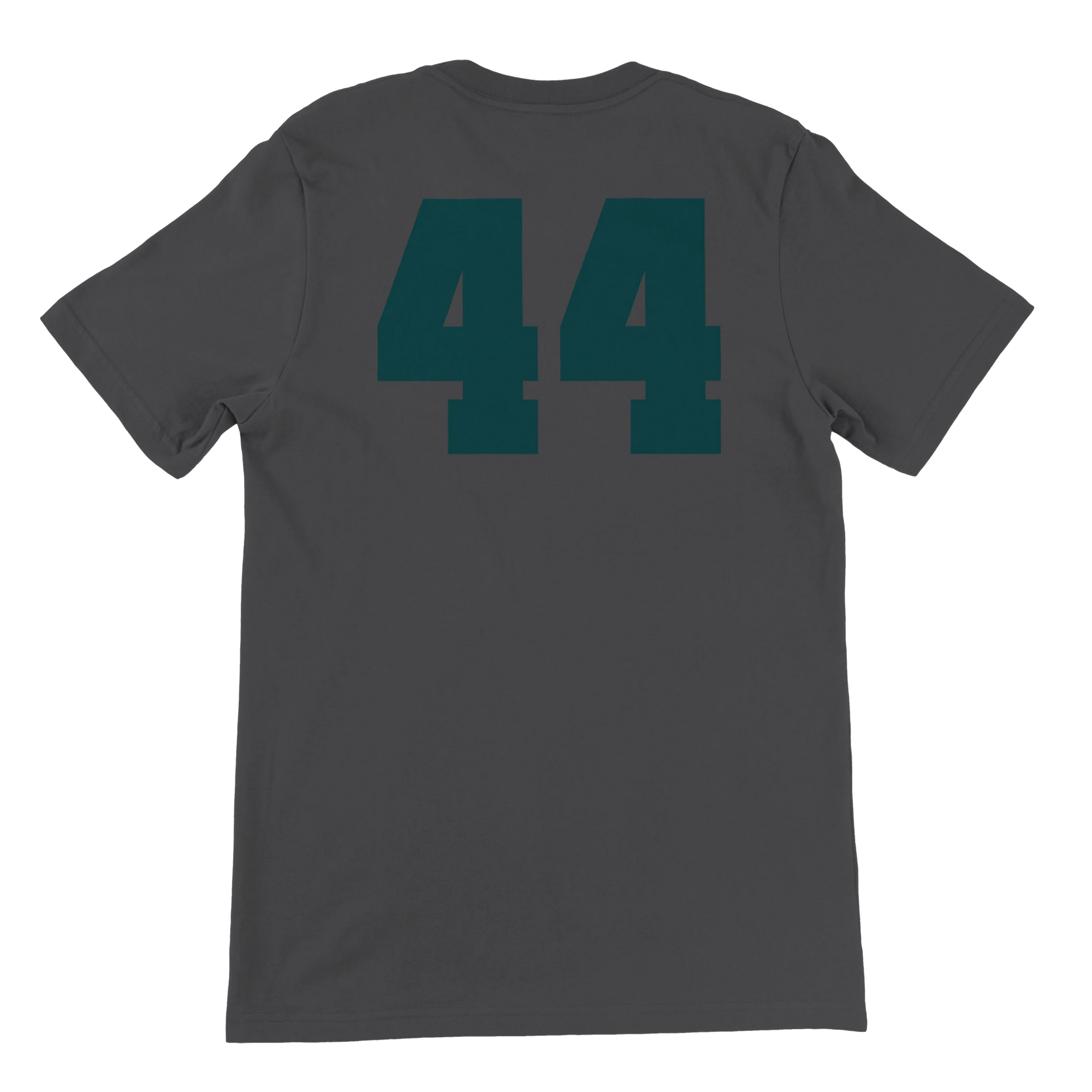 f111 merch dark-grey color t-shirt4 with lewis-hamilton branding.