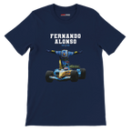 f111 merch navy color t-shirt4 with fernando-alonso branding.