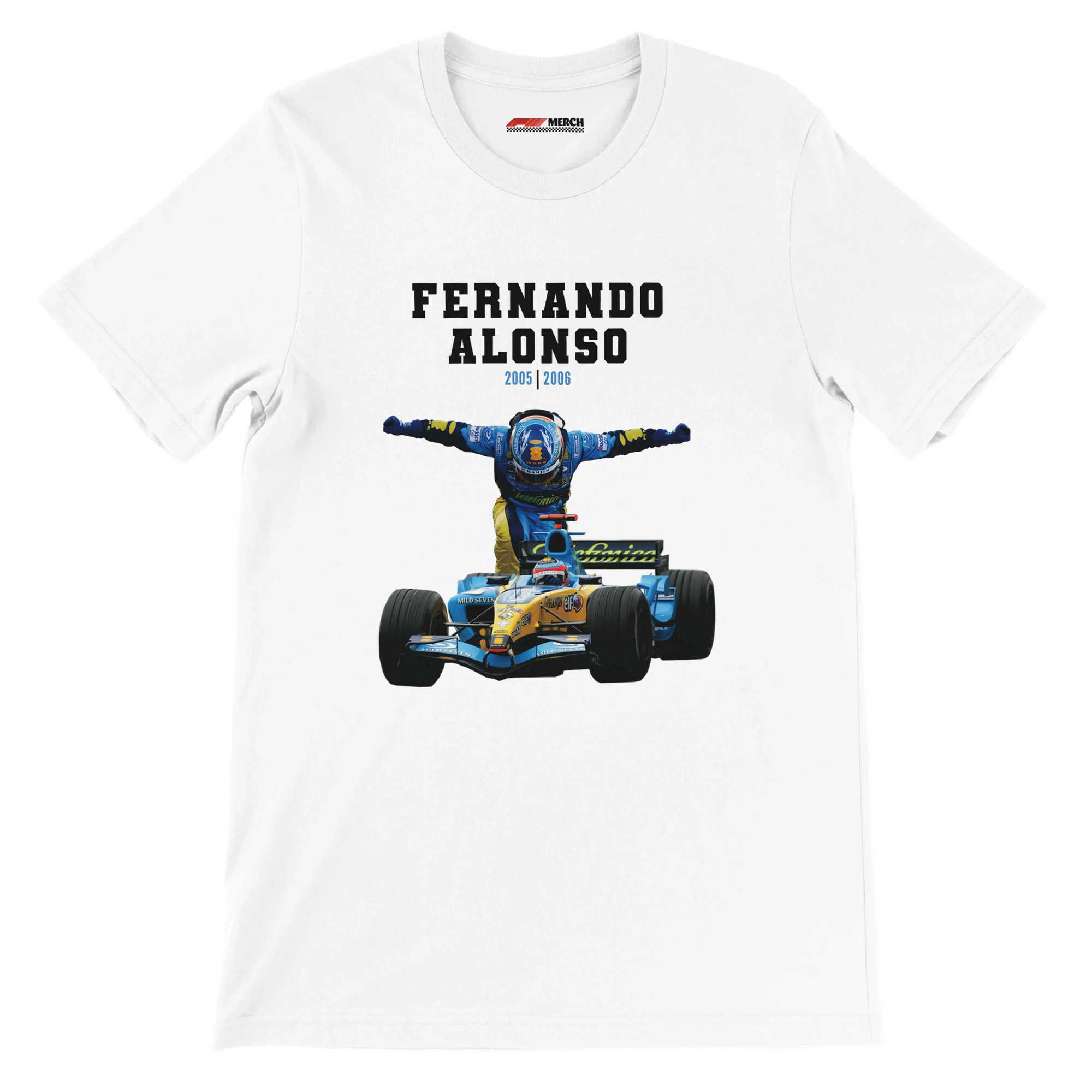 f111 merch white color t-shirt4 with fernando-alonso branding.