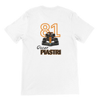 f111 merch white color t-shirt4 with oscar-piastri branding.