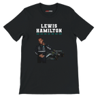 f111 merch black color t-shirt5 with lewis-hamilton branding.