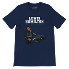 f111 merch navy color t-shirt5 with lewis-hamilton branding.