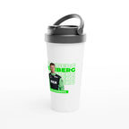 f111 merch white color travel-mug with hulkenberg branding.