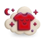Toy figure of a character with a red hat and white body on a plain background